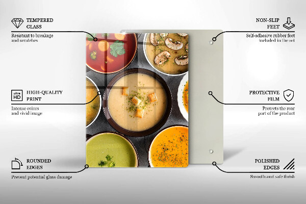 Work surface savers Colorful soups