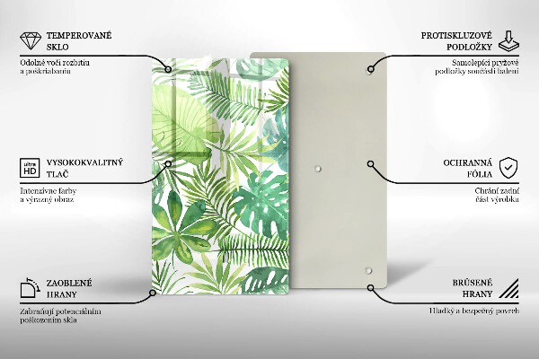 Induction hob protector Boho watercolors leaves