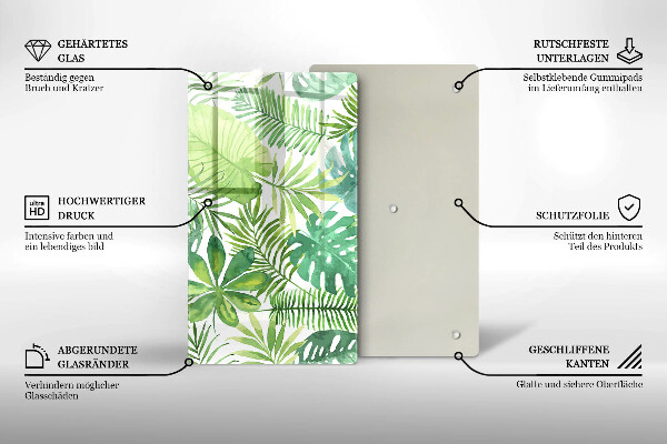 Induction hob protector Boho watercolors leaves