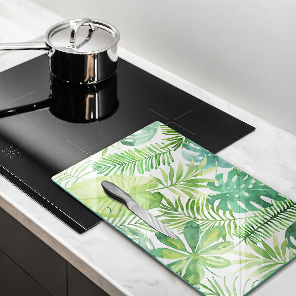 Induction hob protector Boho watercolors leaves