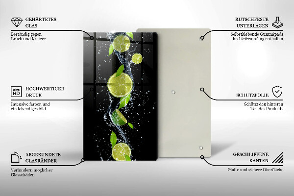 Induction hob protector Juicy lime in water