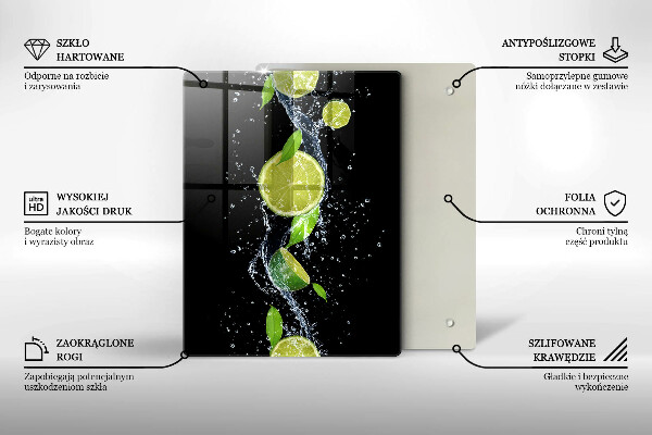 Induction hob protector Juicy lime in water