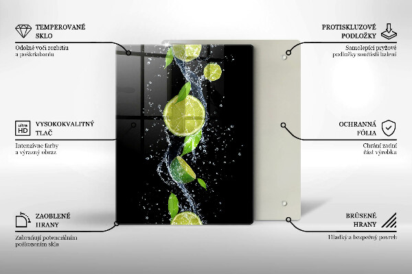 Induction hob protector Juicy lime in water