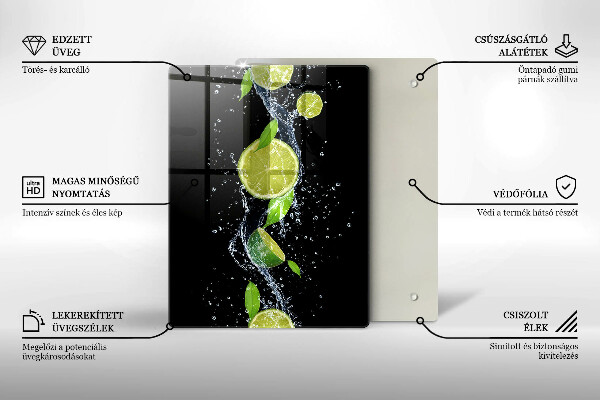 Induction hob protector Juicy lime in water