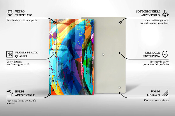 Induction hob protector Colorful paint stains