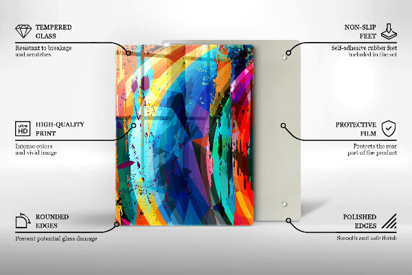 Induction hob protector Colorful paint stains