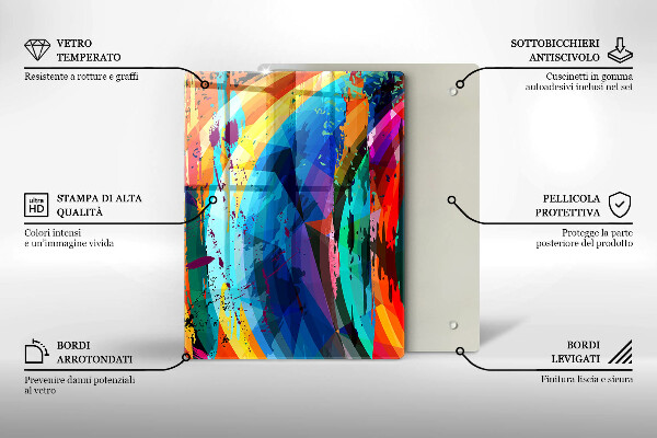 Induction hob protector Colorful paint stains