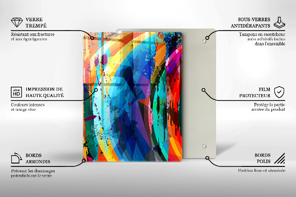 Induction hob protector Colorful paint stains