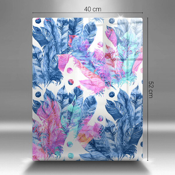 Induction hob protector Illustration of boho feathers