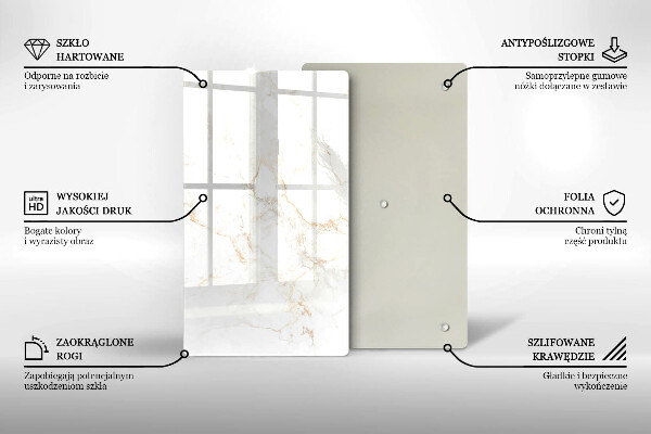 Induction hob protector Elegant stone marble