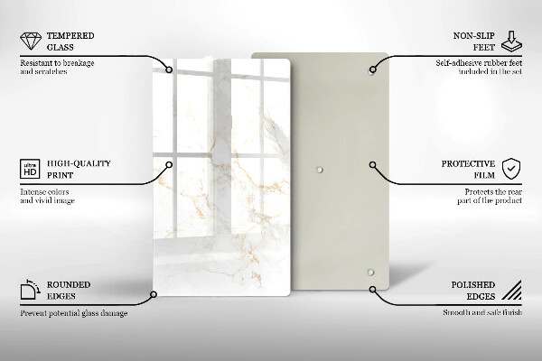 Induction hob protector Elegant stone marble