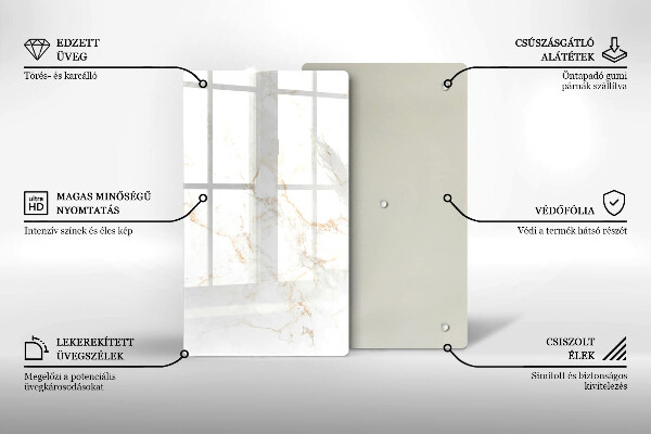 Induction hob protector Elegant stone marble