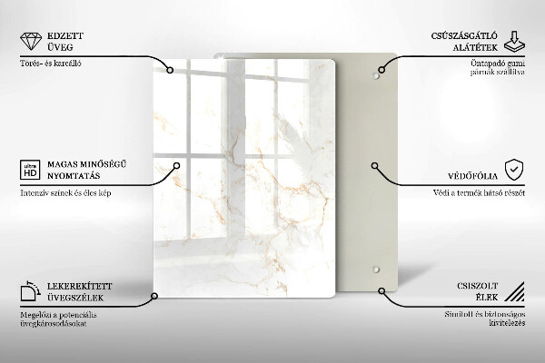 Induction hob protector Elegant stone marble