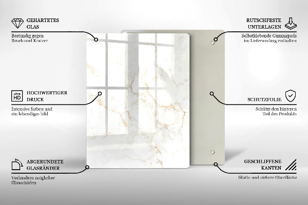 Induction hob protector Elegant stone marble