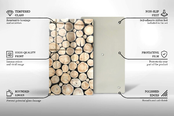 Induction hob protector Wood trunks of the tree