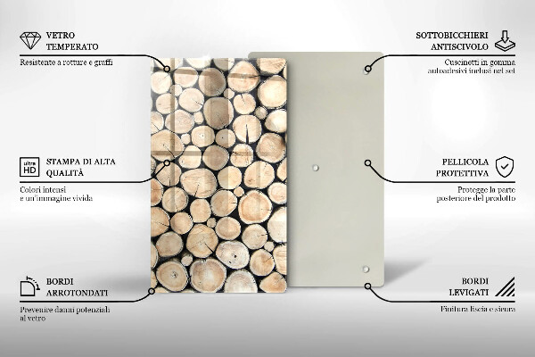Induction hob protector Wood trunks of the tree