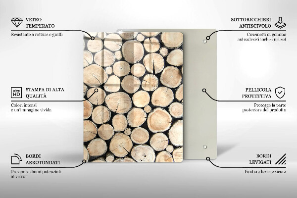 Induction hob protector Wood trunks of the tree