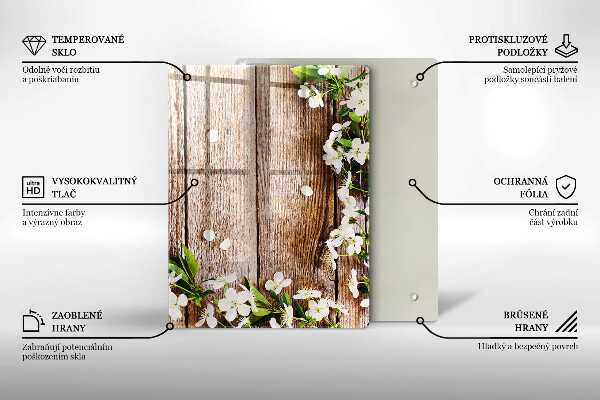 Induction hob protector White flowers on the boards