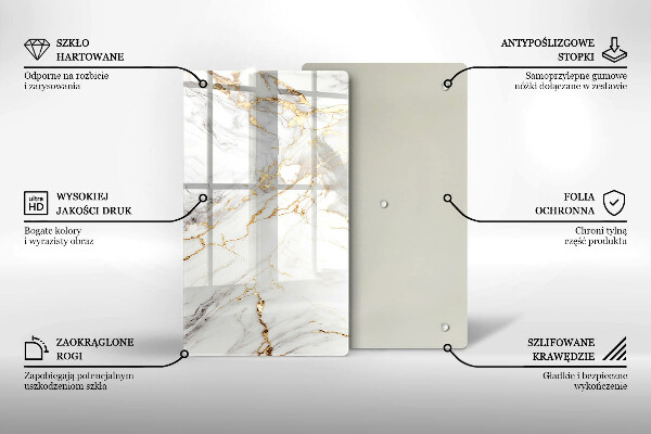 Worktop cover Light marble with gold