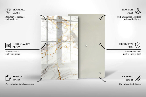 Worktop cover Light marble with gold