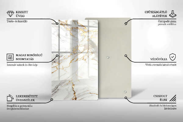 Worktop cover Light marble with gold