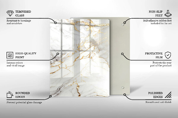 Worktop cover Light marble with gold