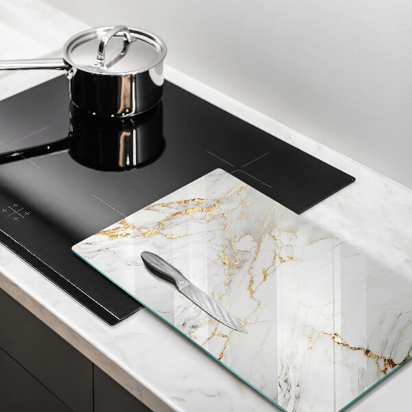 Worktop cover Light marble with gold