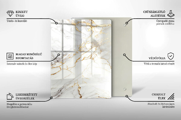 Worktop cover Light marble with gold