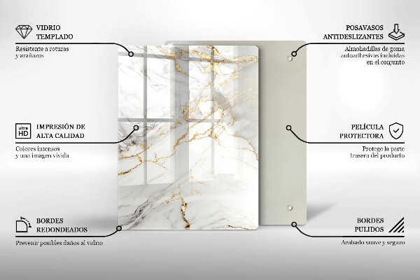 Worktop cover Light marble with gold