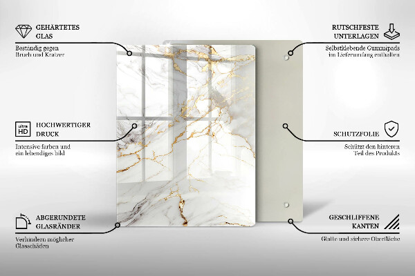 Worktop cover Light marble with gold