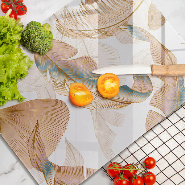 Worktop cover Boho feathers and leaves