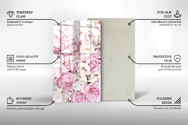 Induction hob protector Peony bouquet