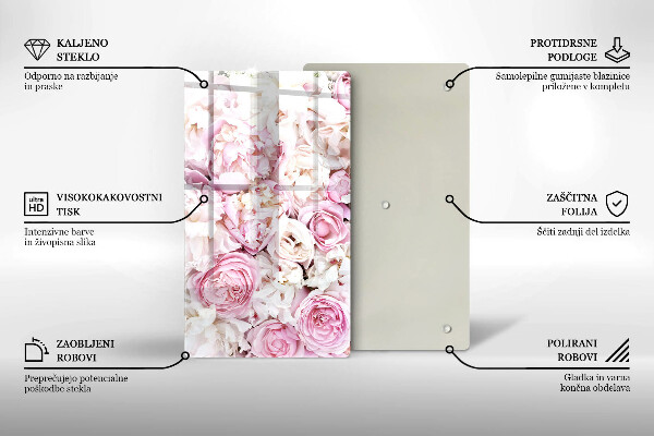 Induction hob protector Peony bouquet