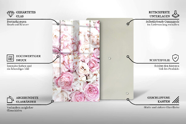 Induction hob protector Peony bouquet