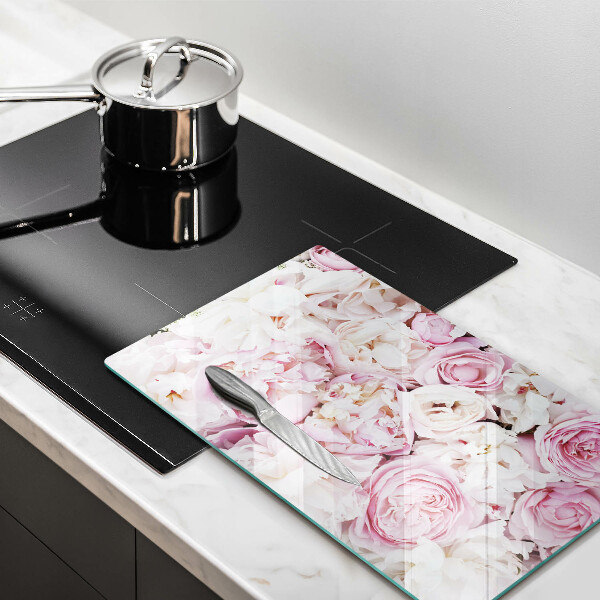 Induction hob protector Peony bouquet