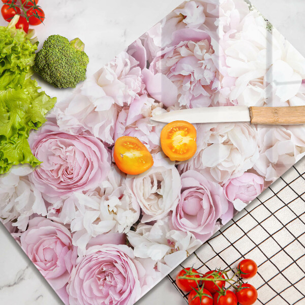 Induction hob protector Peony bouquet