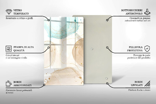 Induction hob protector Boho, spots and gold