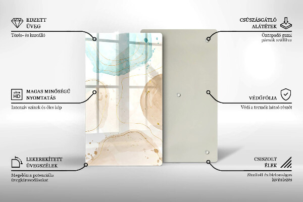 Induction hob protector Boho, spots and gold