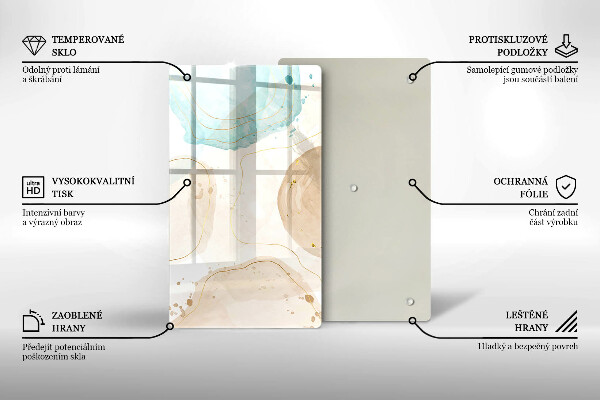 Induction hob protector Boho, spots and gold