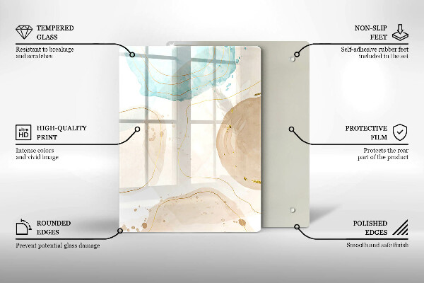 Induction hob protector Boho, spots and gold