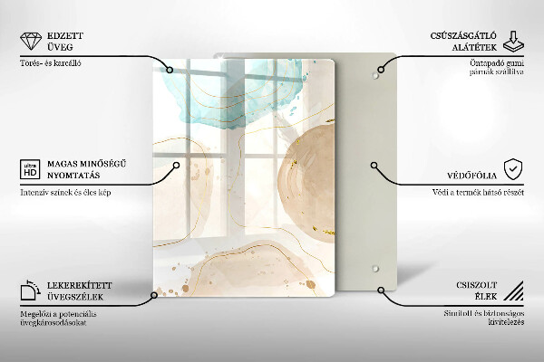 Induction hob protector Boho, spots and gold