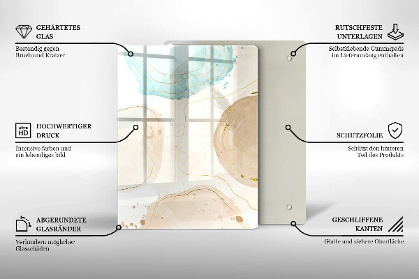 Induction hob protector Boho, spots and gold