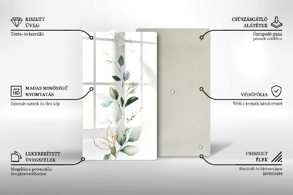 Kitchen countertop cover Watercolor leaves