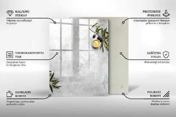 Kitchen countertop cover Olives on concrete