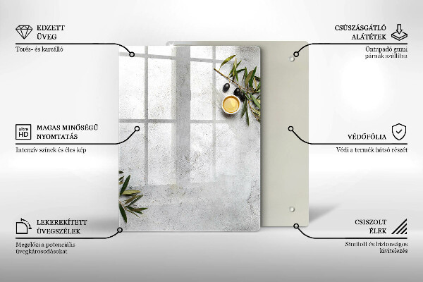 Kitchen countertop cover Olives on concrete