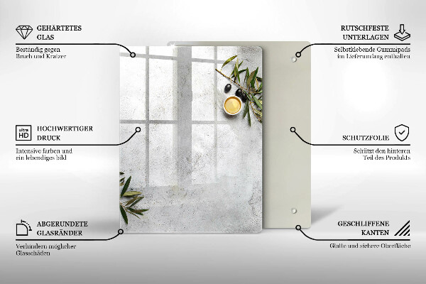 Kitchen countertop cover Olives on concrete