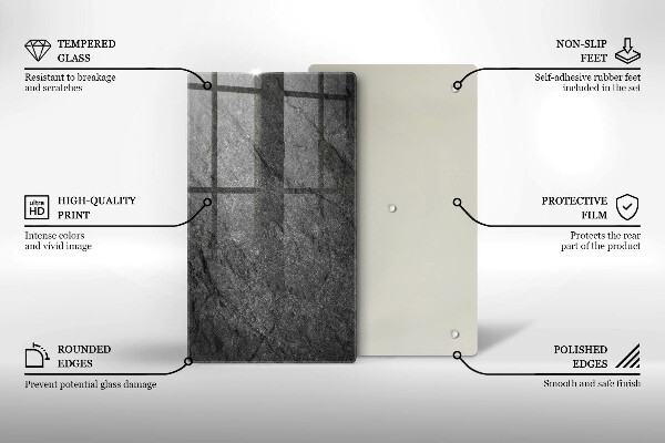 Induction hob protector Stone texture