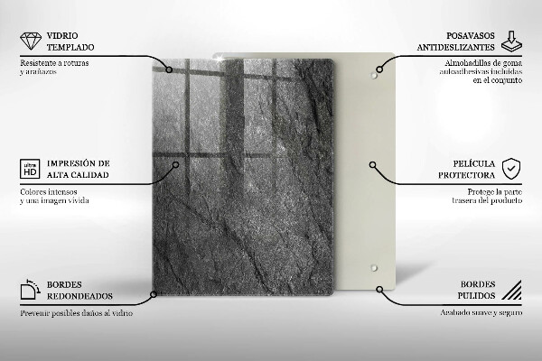 Induction hob protector Stone texture