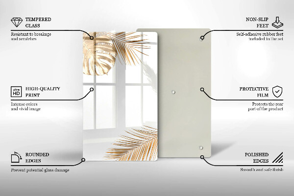 Induction hob protector Golden leaves