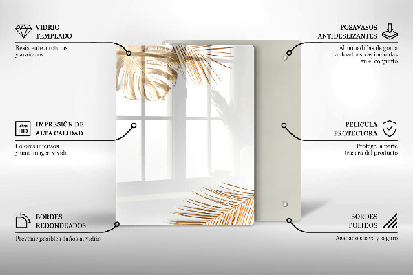 Induction hob protector Golden leaves